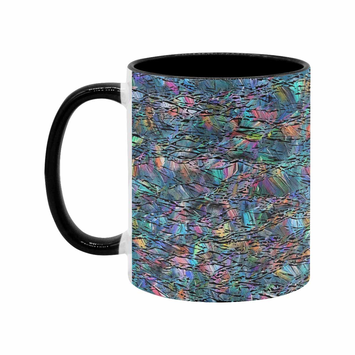 Coffee Mug, tea cup, black core, abstract, design 54