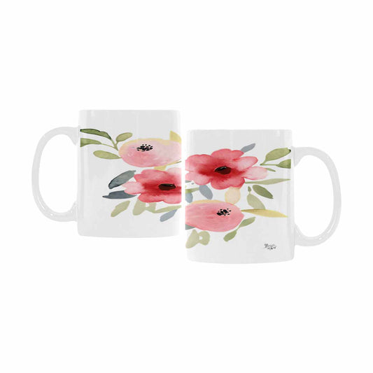 USA made Quality Mug, coffee mug, tea cup, Bright florals, Set 2, design 39