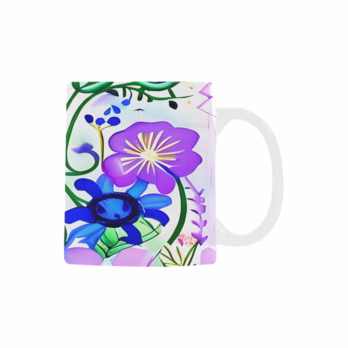 USA made Quality Mug, coffee mug, tea cup, Bright florals, Set 1, Design 43