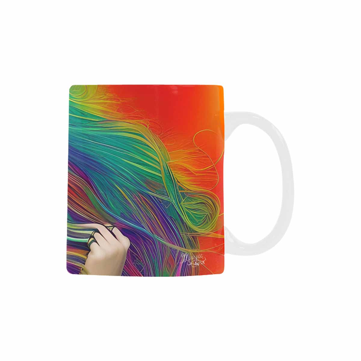 USA, Color Coffee Mug, tea cup, caucasian Face, design 34