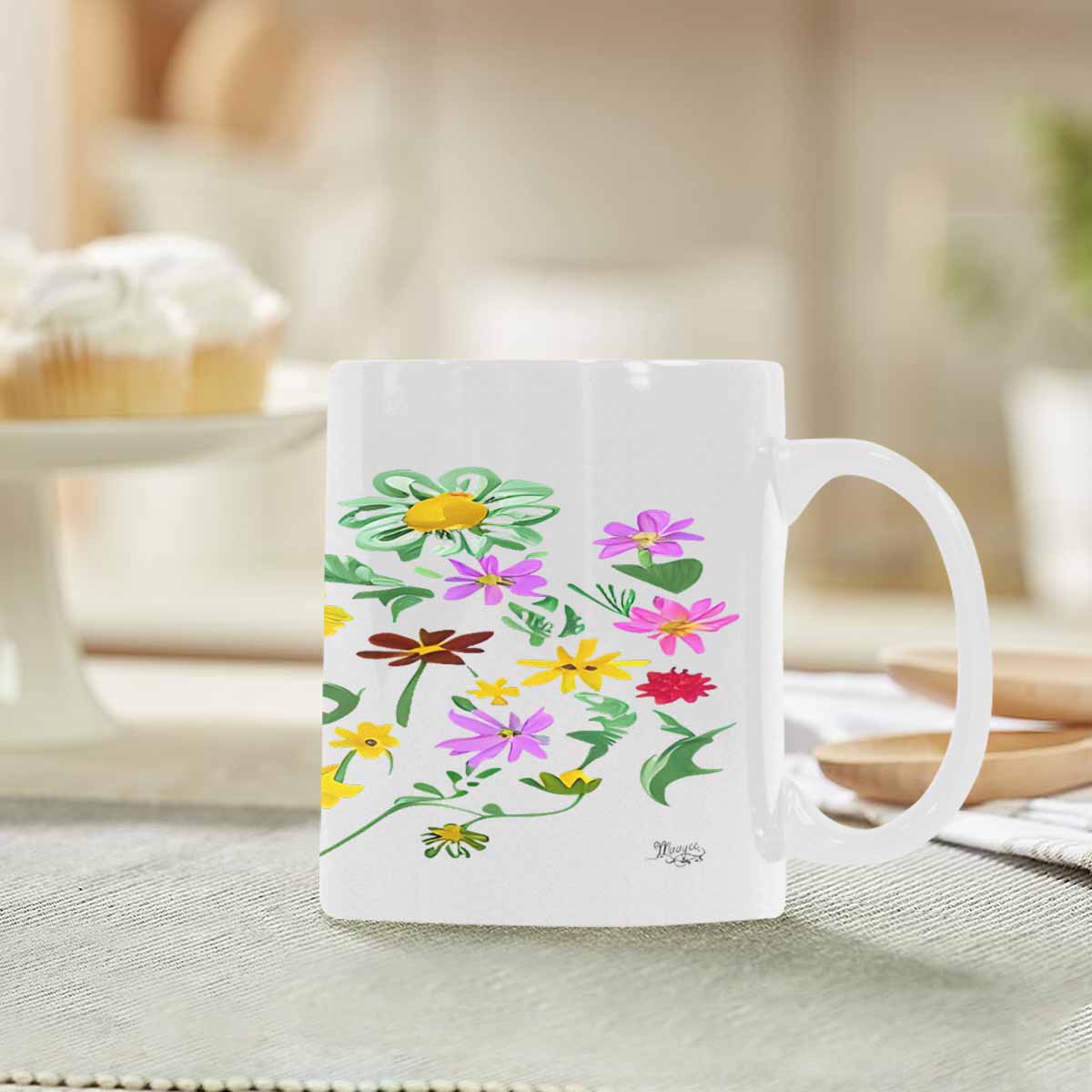 Quality Mug, coffee mug, tea cup, Bright florals, Set 2, design 94