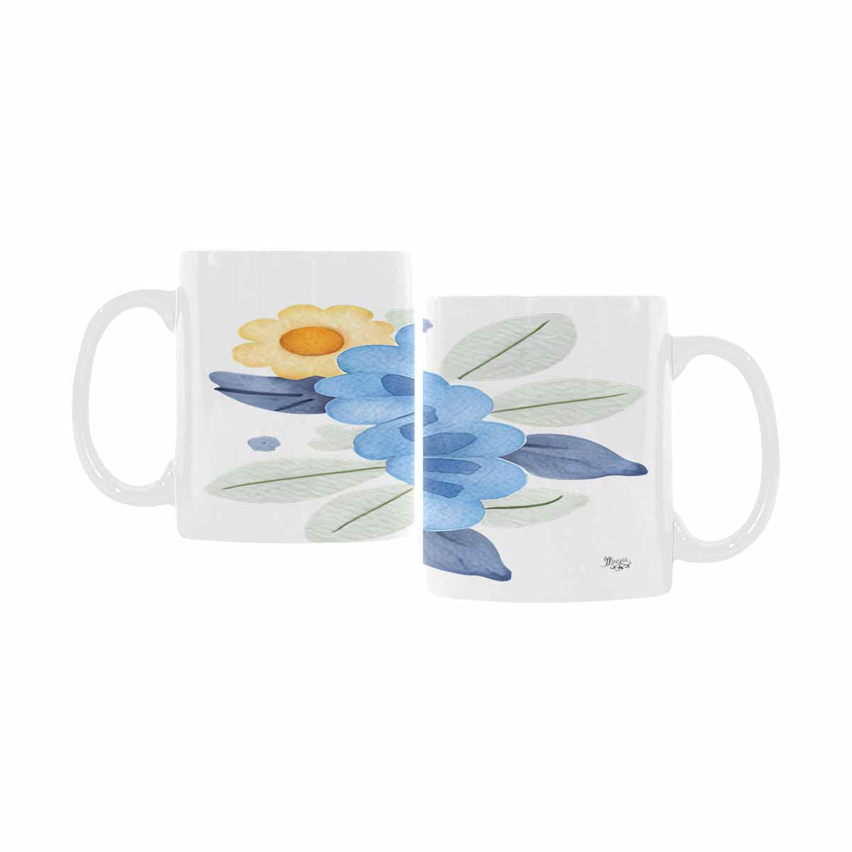 USA made Quality Mug, coffee mug, tea cup, Bright florals, Set 2, design 21