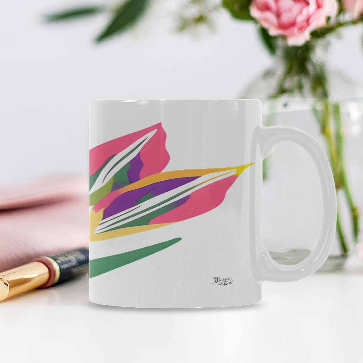 Quality Mug, coffee mug, tea cup, Bright florals, Set 2, design 81