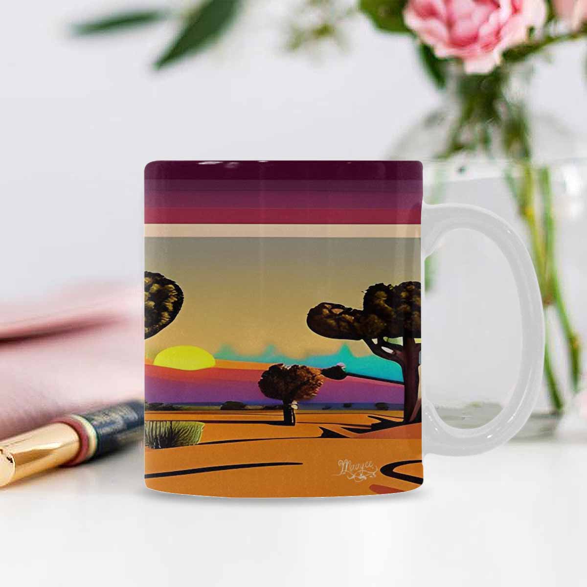 Coffee Mug, tea cup, desert scene, design 66