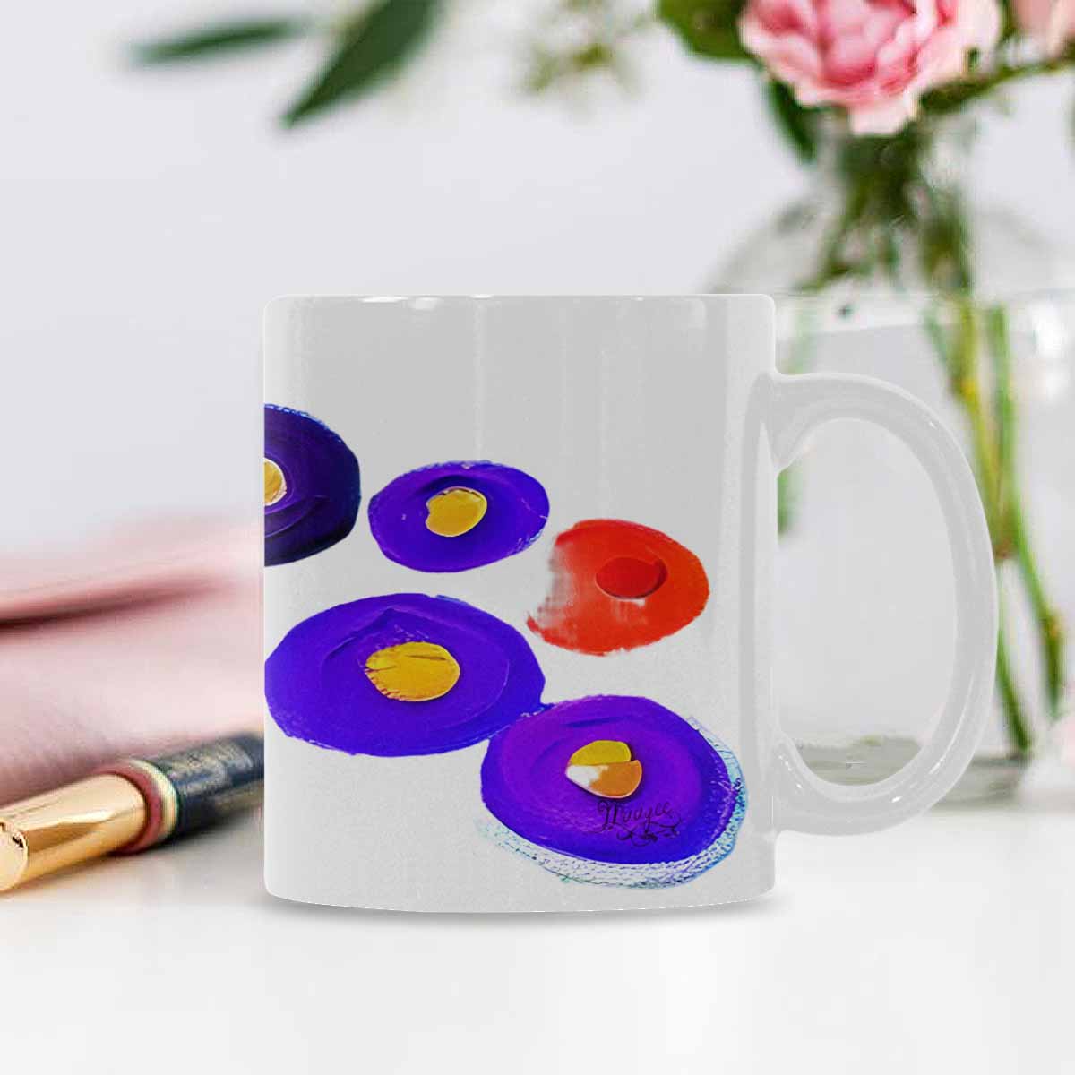 Quality Mug, coffee mug, tea cup, Bright florals, Set 1A, Design 66