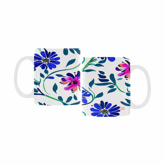 USA made Quality Mug, coffee mug, tea cup, Bright florals, Set 1, Design 129