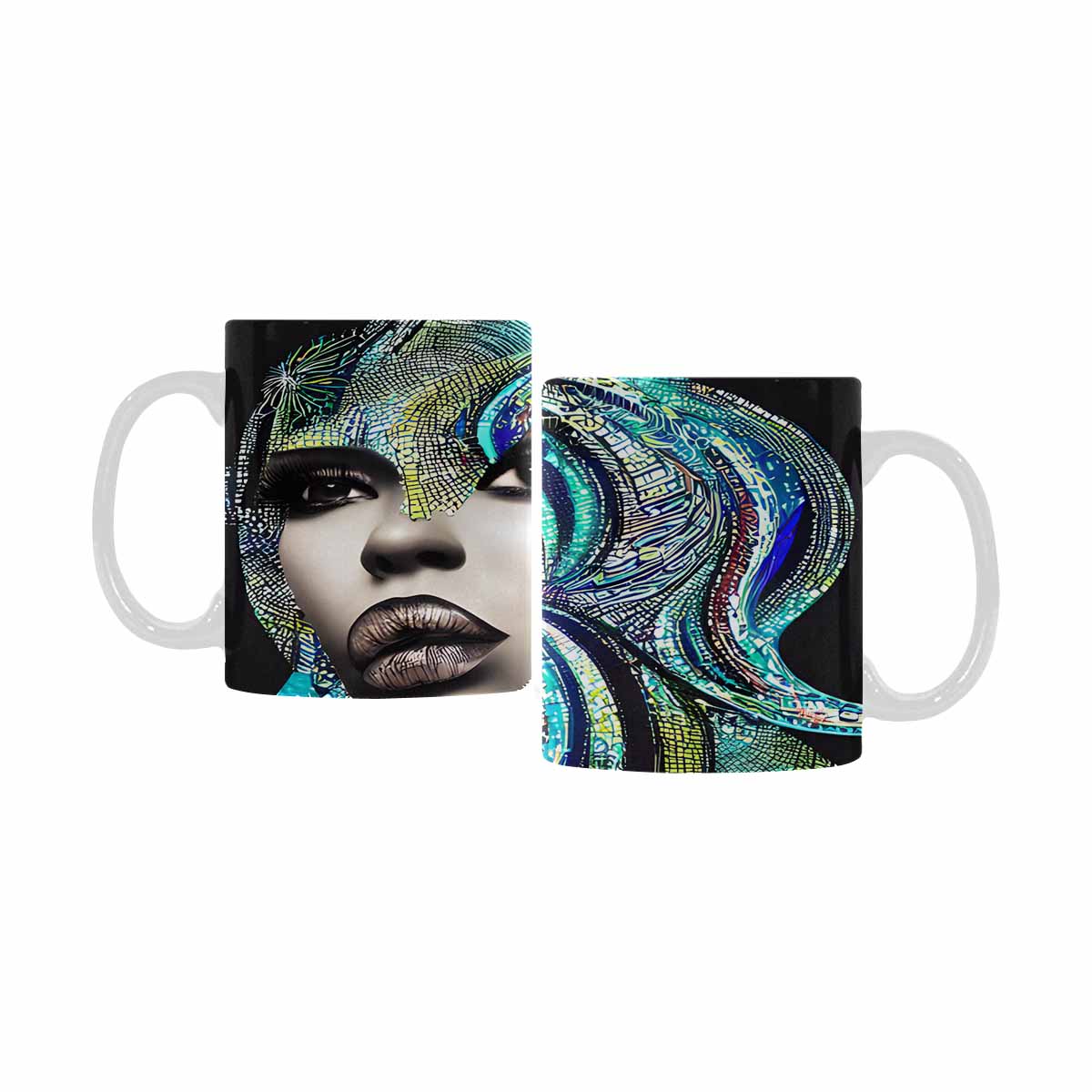 Quality Mug, coffee mug, tea cup, Black Faces, Set 1, design 35