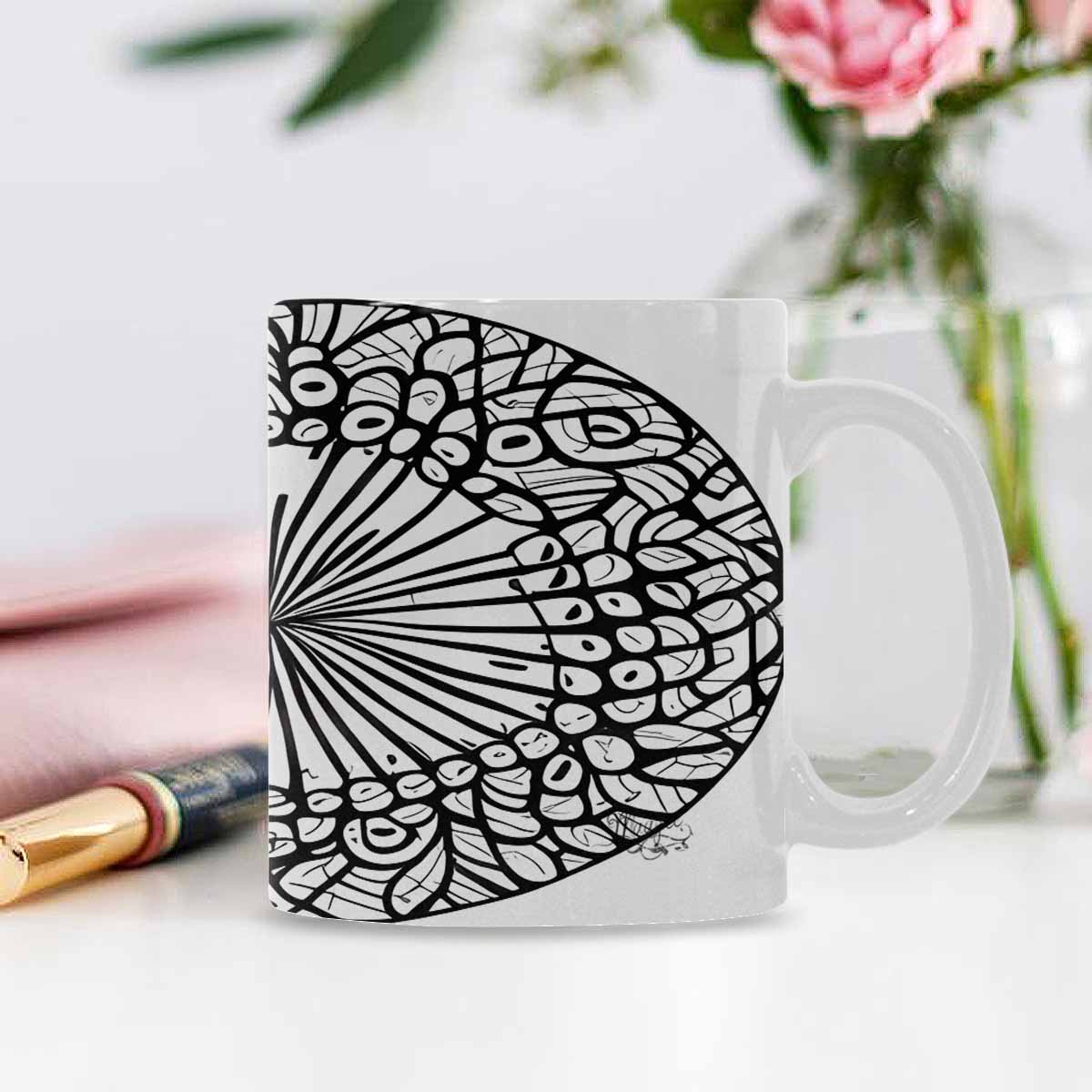 Quality Mug, coffee mug, tea cup, B & W Abstract, Set 1, design 29