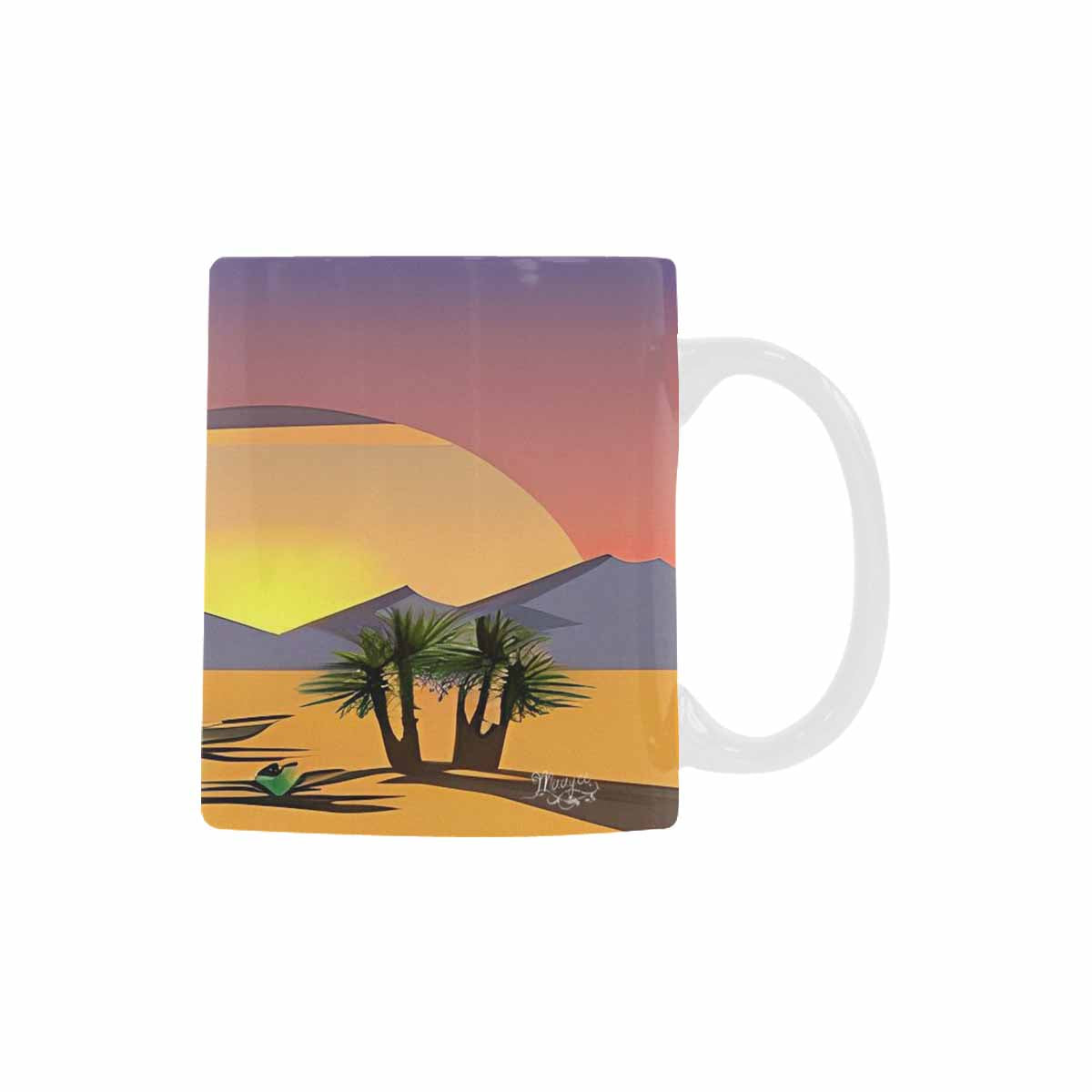 Coffee Mug, tea cup, desert scene, design 50