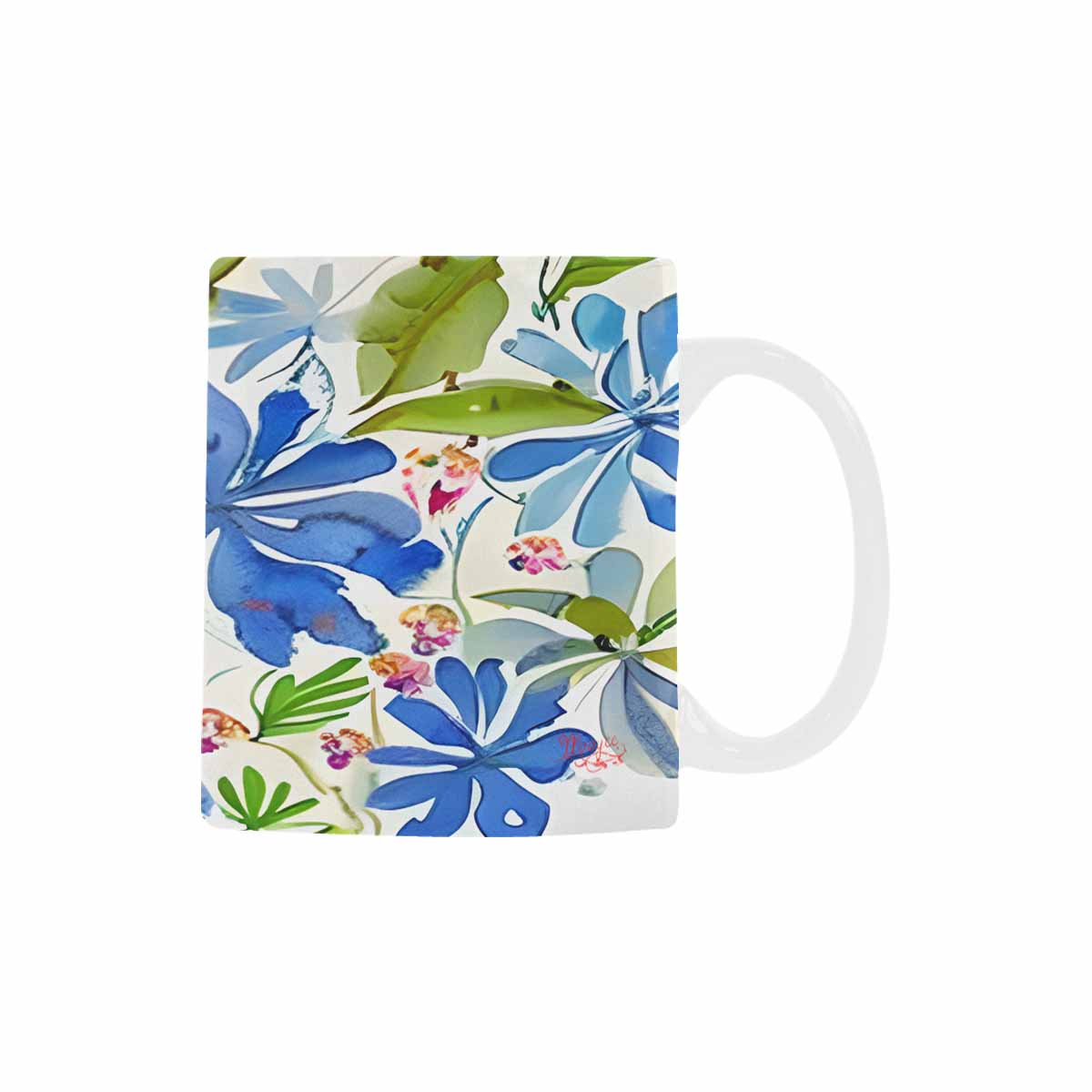 USA made Quality Mug, coffee mug, tea cup, Bright florals, Set 1, Design 36