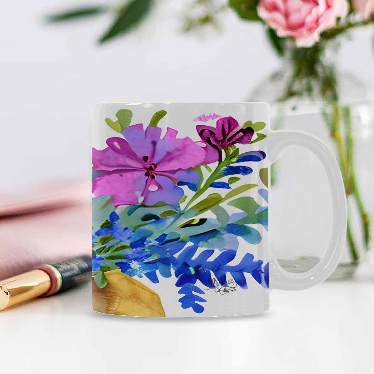 Quality Mug, coffee mug, tea cup, Bright florals, Set 1A, Design 38