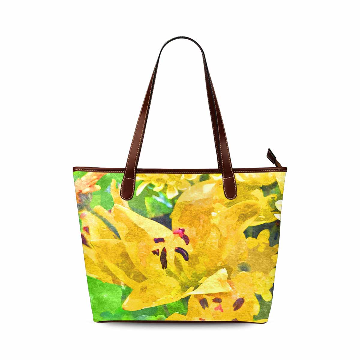 Classic Fabric handbag, watercolor floral, design 148