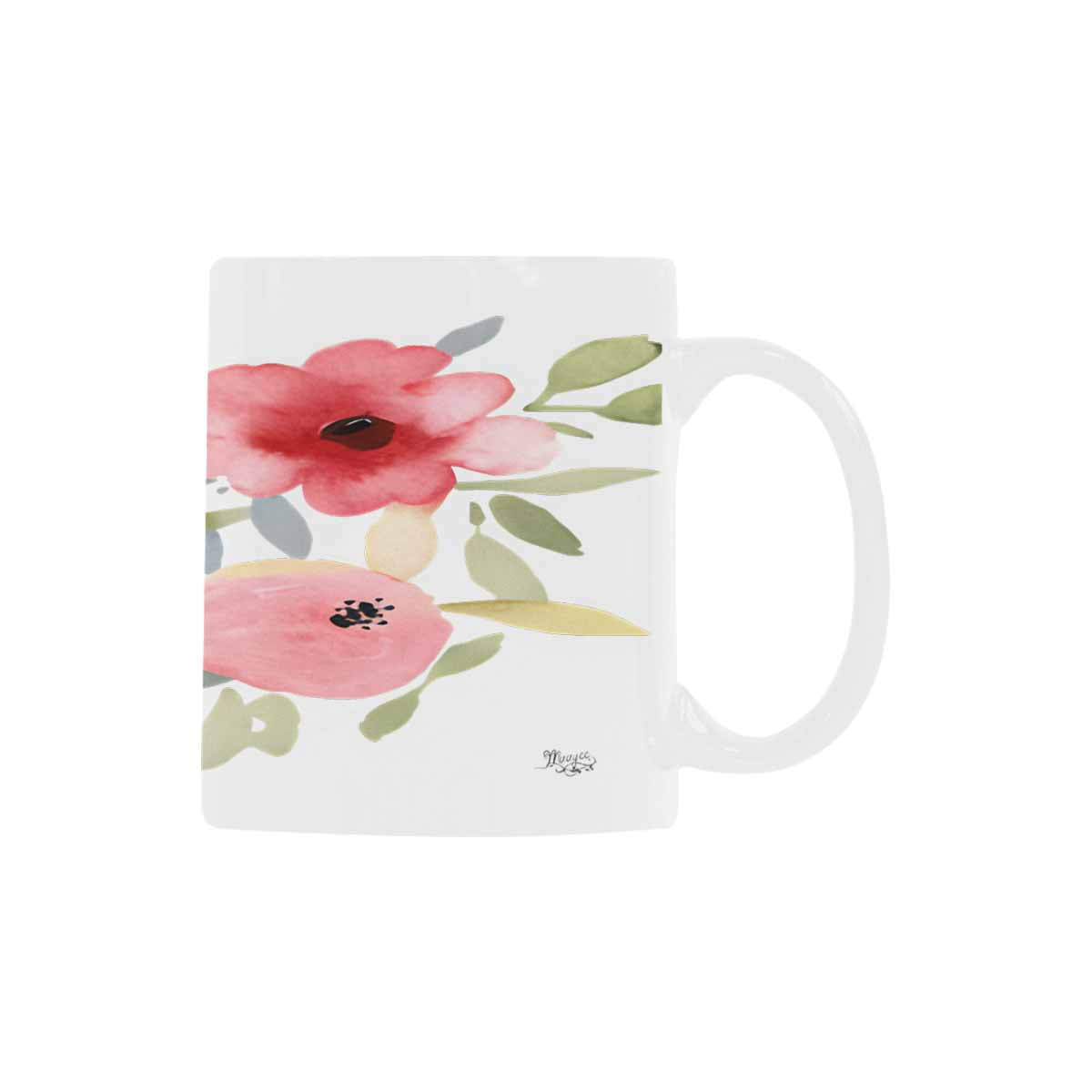 USA made Quality Mug, coffee mug, tea cup, Bright florals, Set 2, design 39