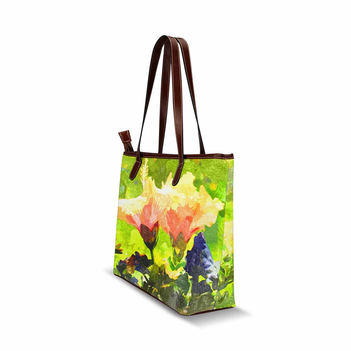 Classic Fabric handbag, watercolor floral, design 122