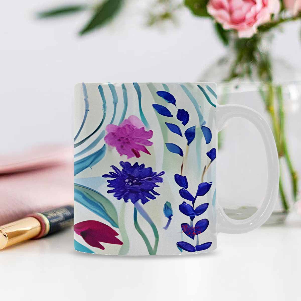Quality Mug, coffee mug, tea cup, Bright florals, Set 1, Design 29