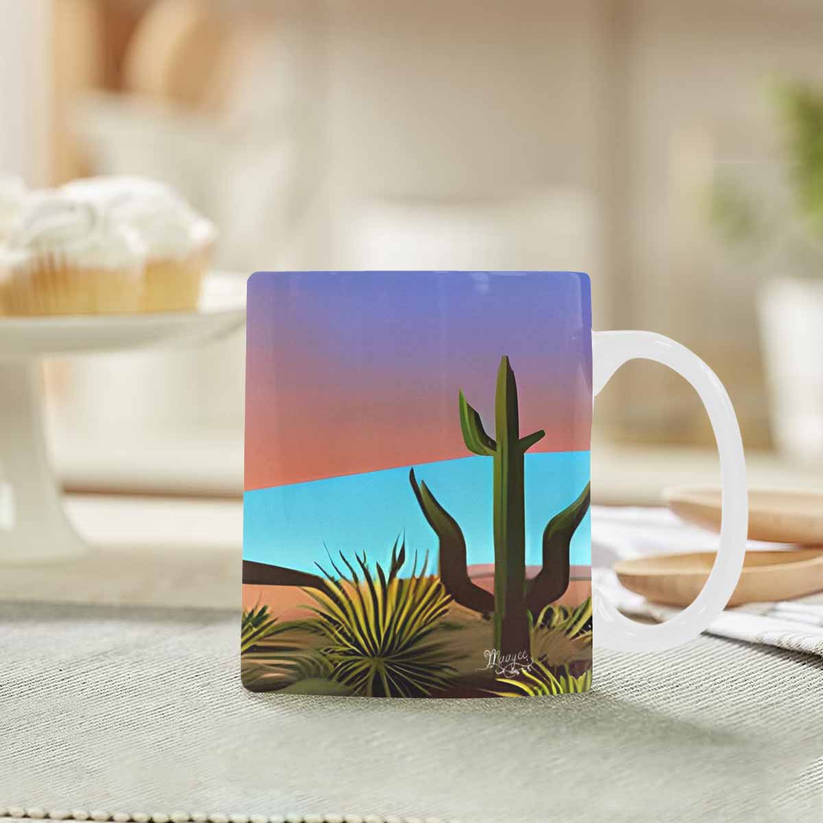 Coffee Mug, tea cup, desert scene, design 77