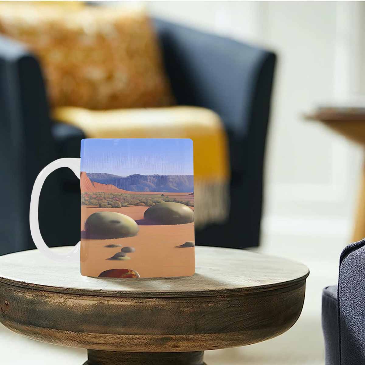 Coffee Mug, tea cup, desert scene, design 17