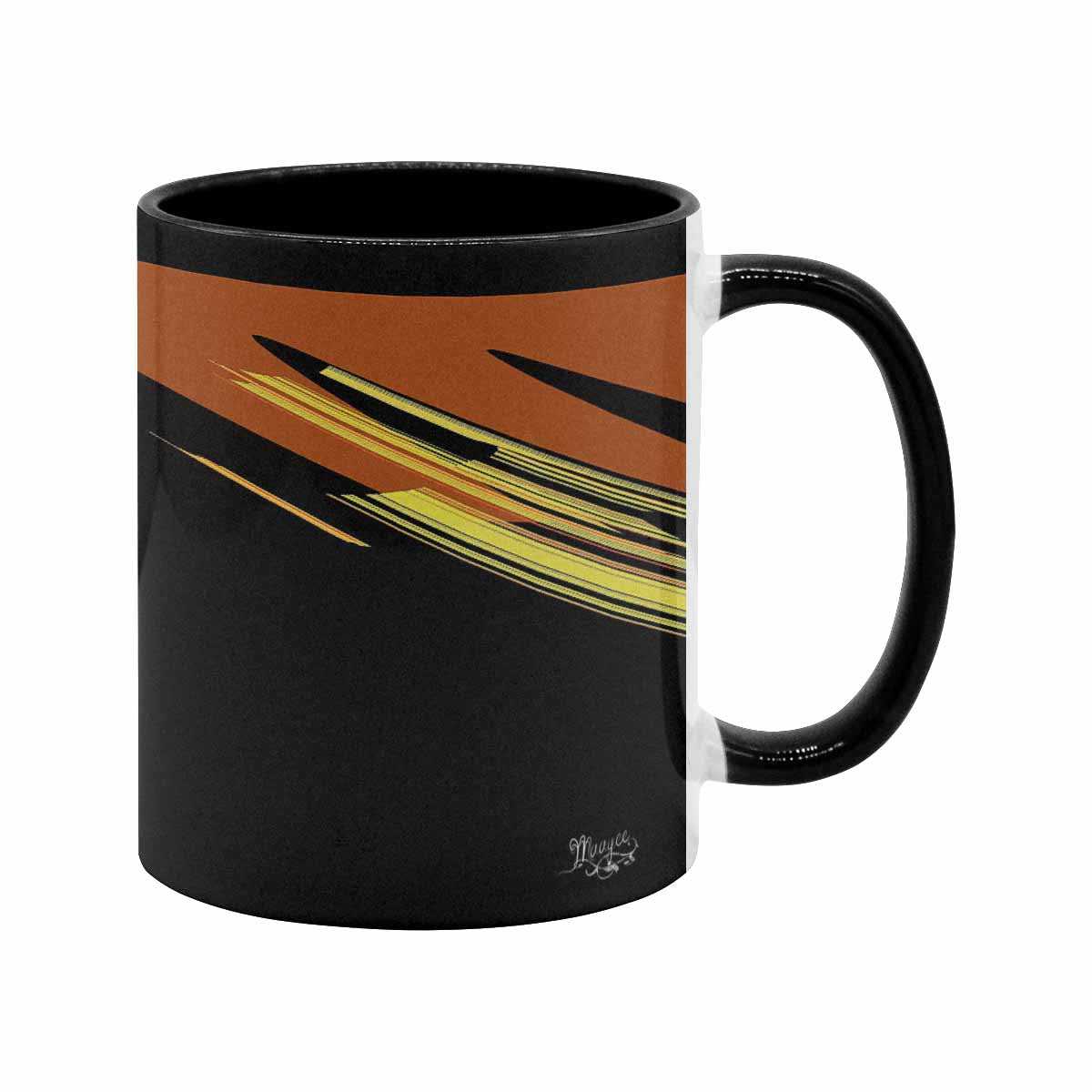 Coffee Mug, tea cup, black core, abstract, design 56