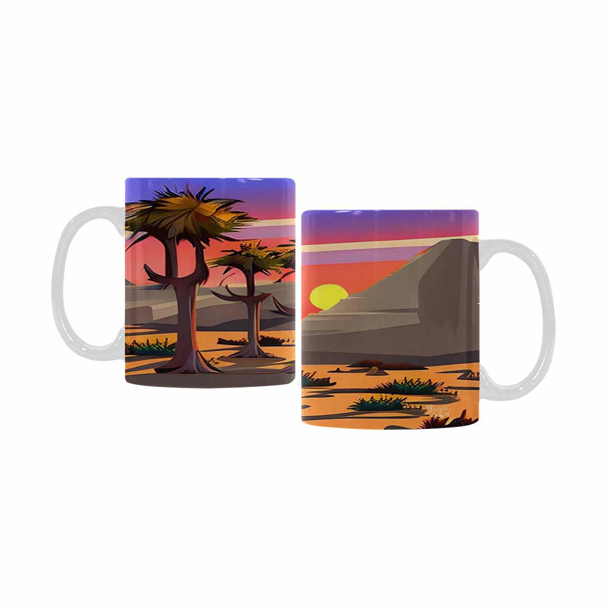 Coffee Mug, tea cup, desert scene, design 39