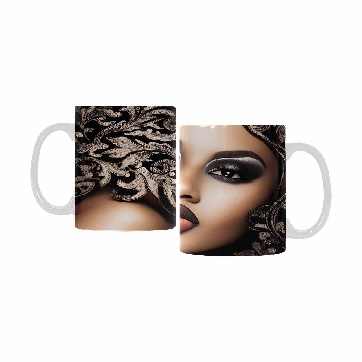 Quality Mug, coffee mug, tea cup, Black Faces, Set 1, design 5