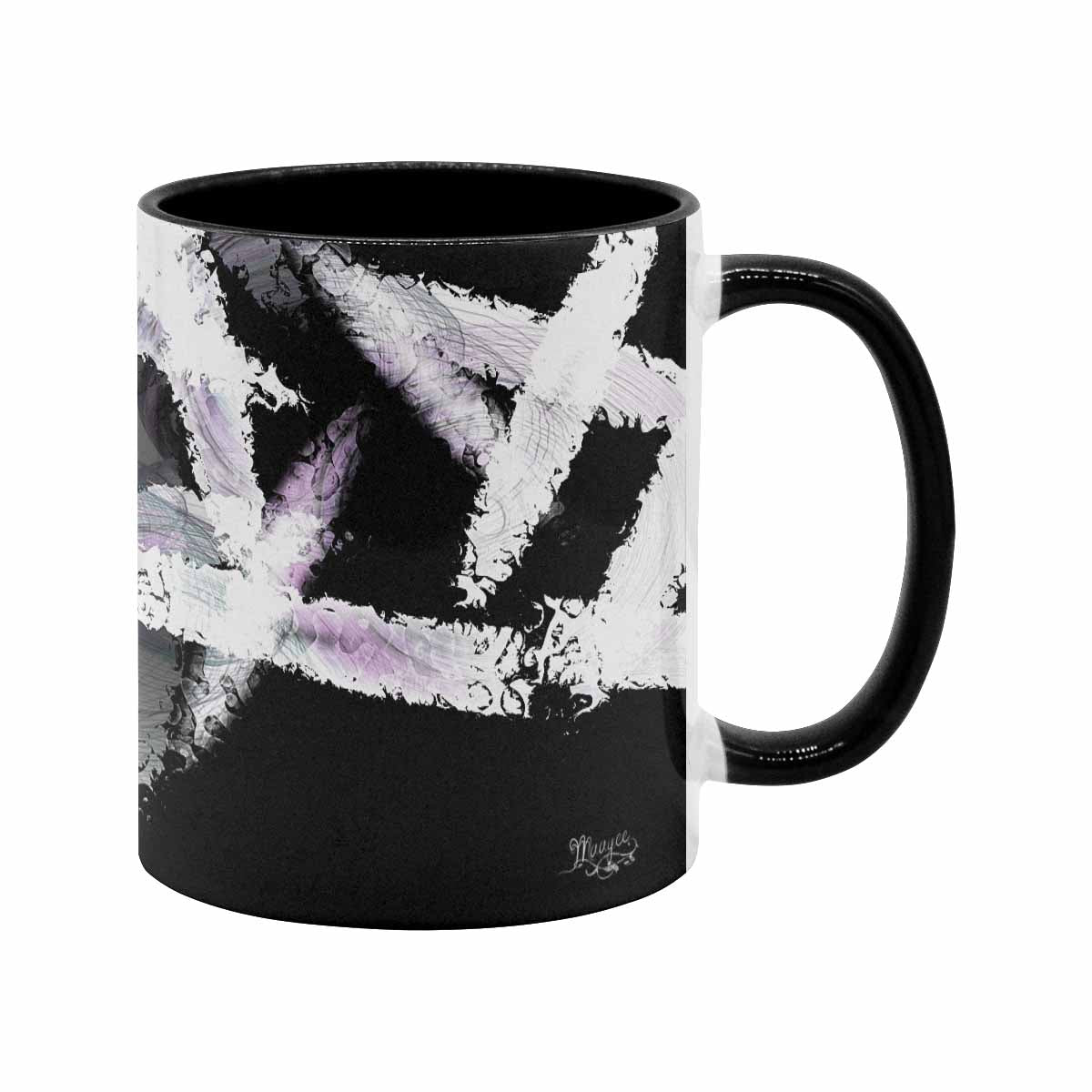 Coffee Mug, tea cup, black core, abstract, design 66