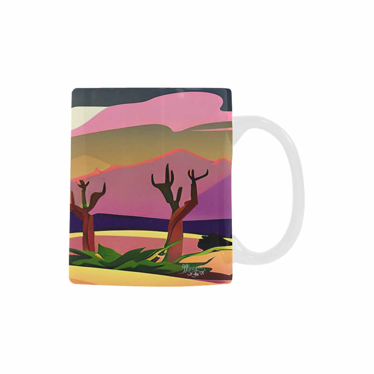 Coffee Mug, tea cup, desert scene, design 37