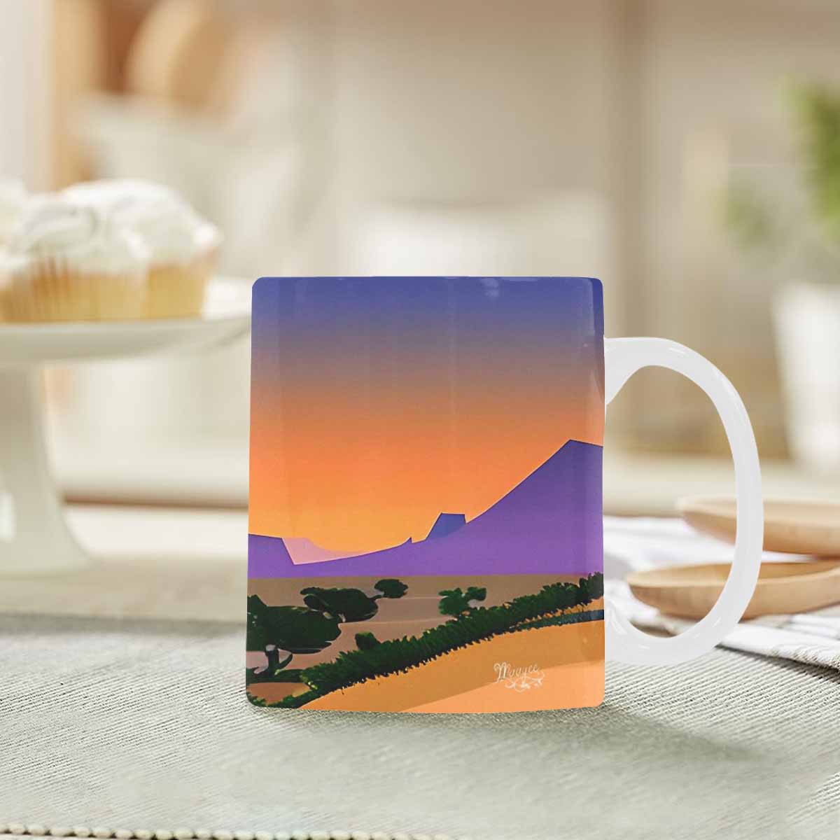 Coffee Mug, tea cup, desert scene, design 31