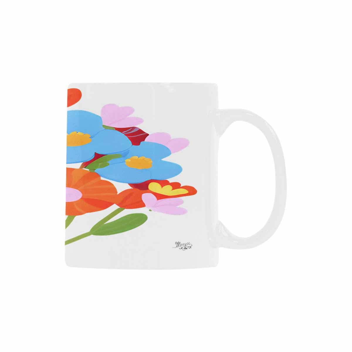 USA made Quality Mug, coffee mug, tea cup, Bright florals, Set 2, design 11