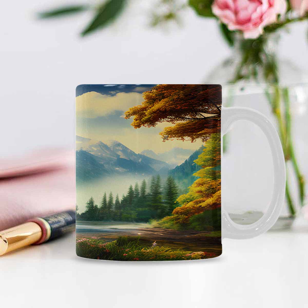 Rivers & Mountains Landscape mugs, set 1 design 25