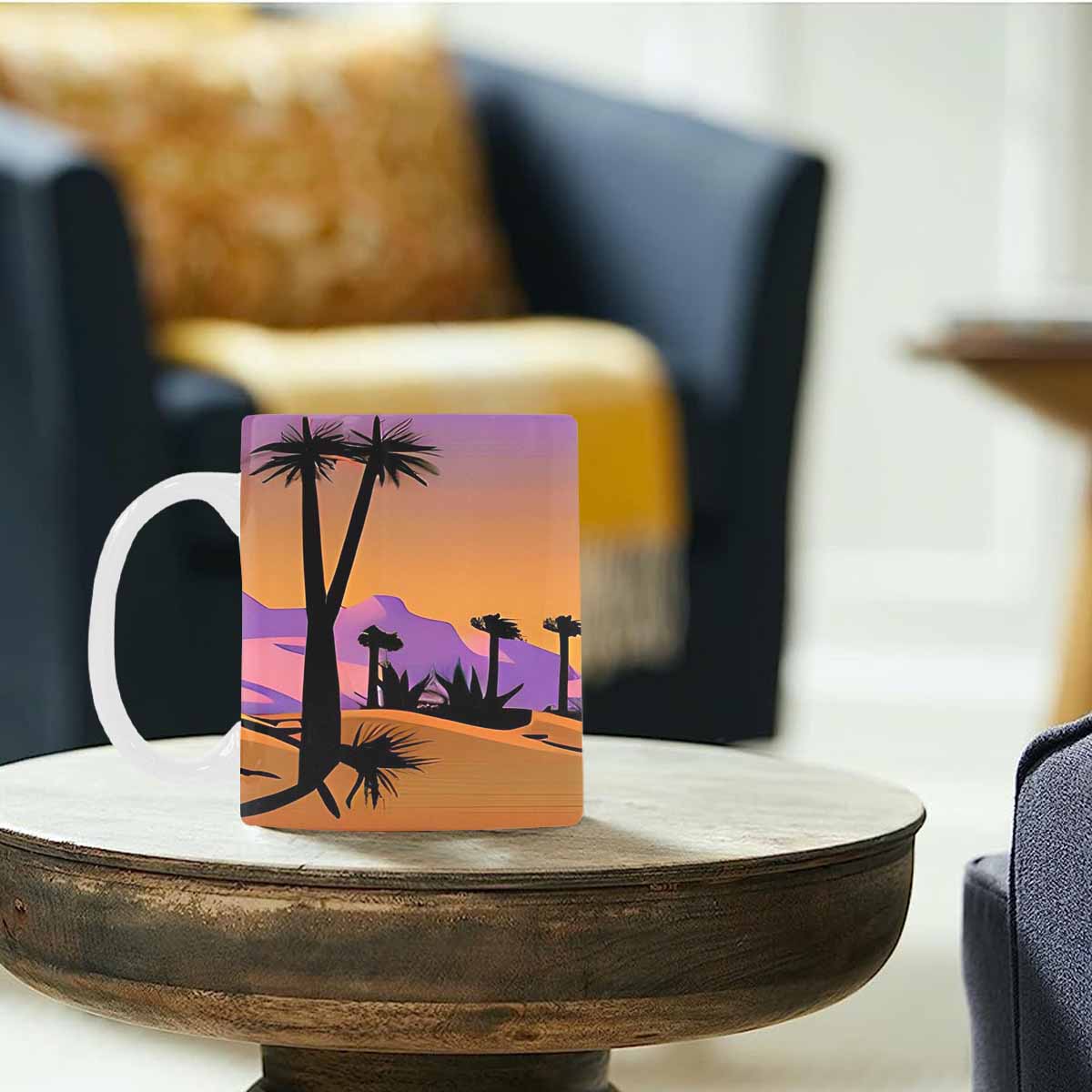 Coffee Mug, tea cup, desert scene, design 53