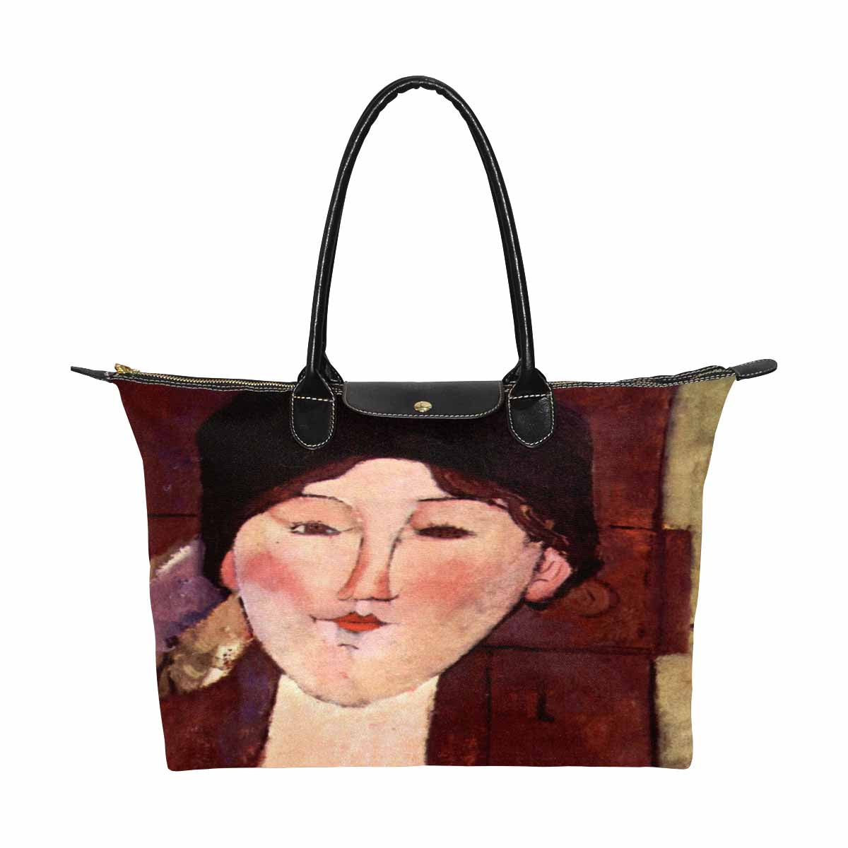 Classic handbag, Modigliani design, choice of 2 colors, Portrait of Beatrice Hastings