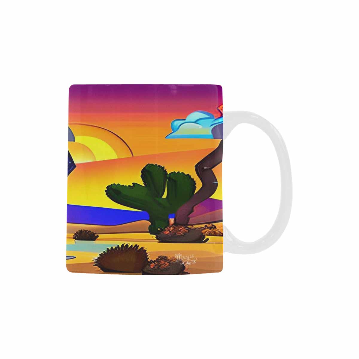 Coffee Mug, tea cup, desert scene, design 60