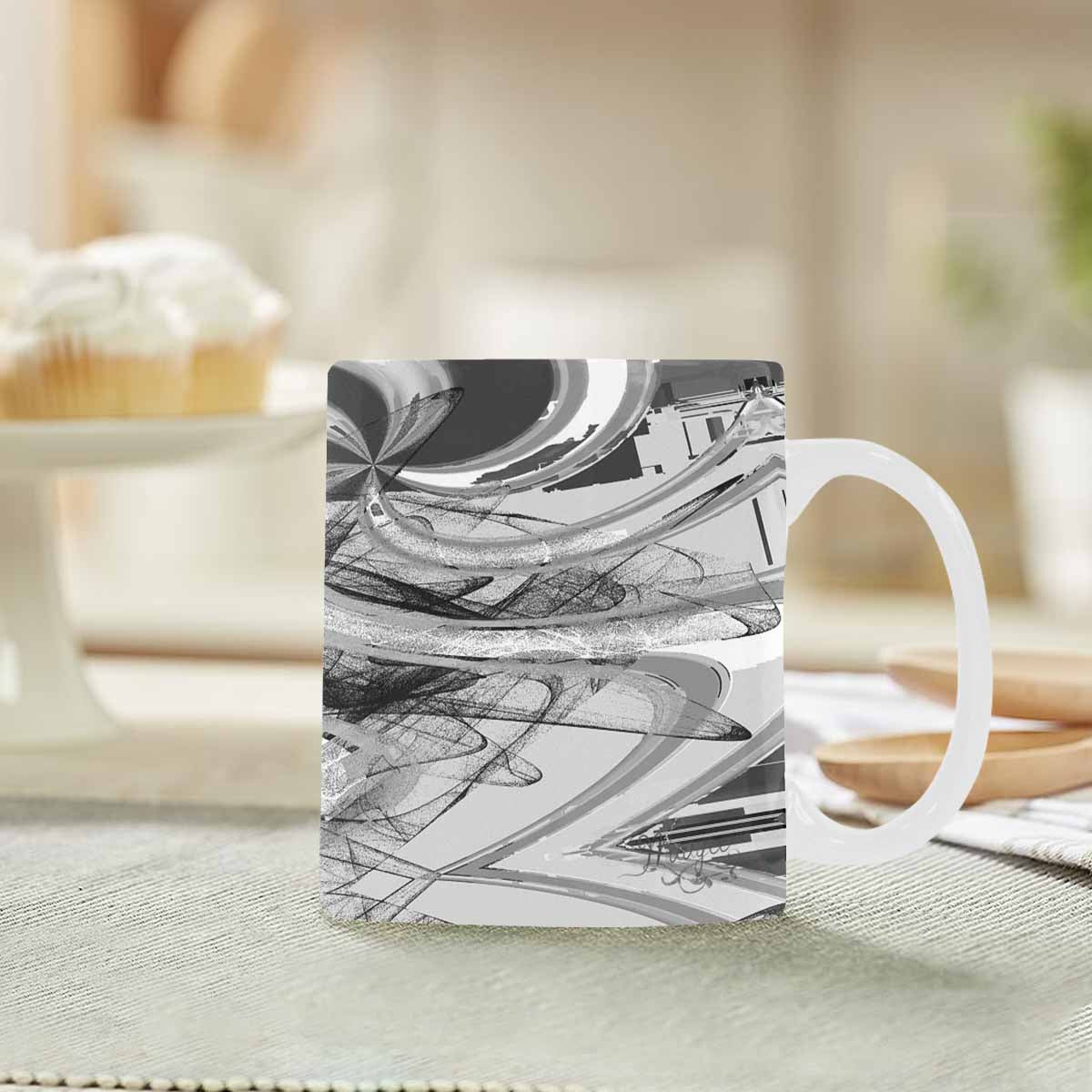 Quality Mug, coffee mug, tea cup, B & W Abstract, Set 1, design 136