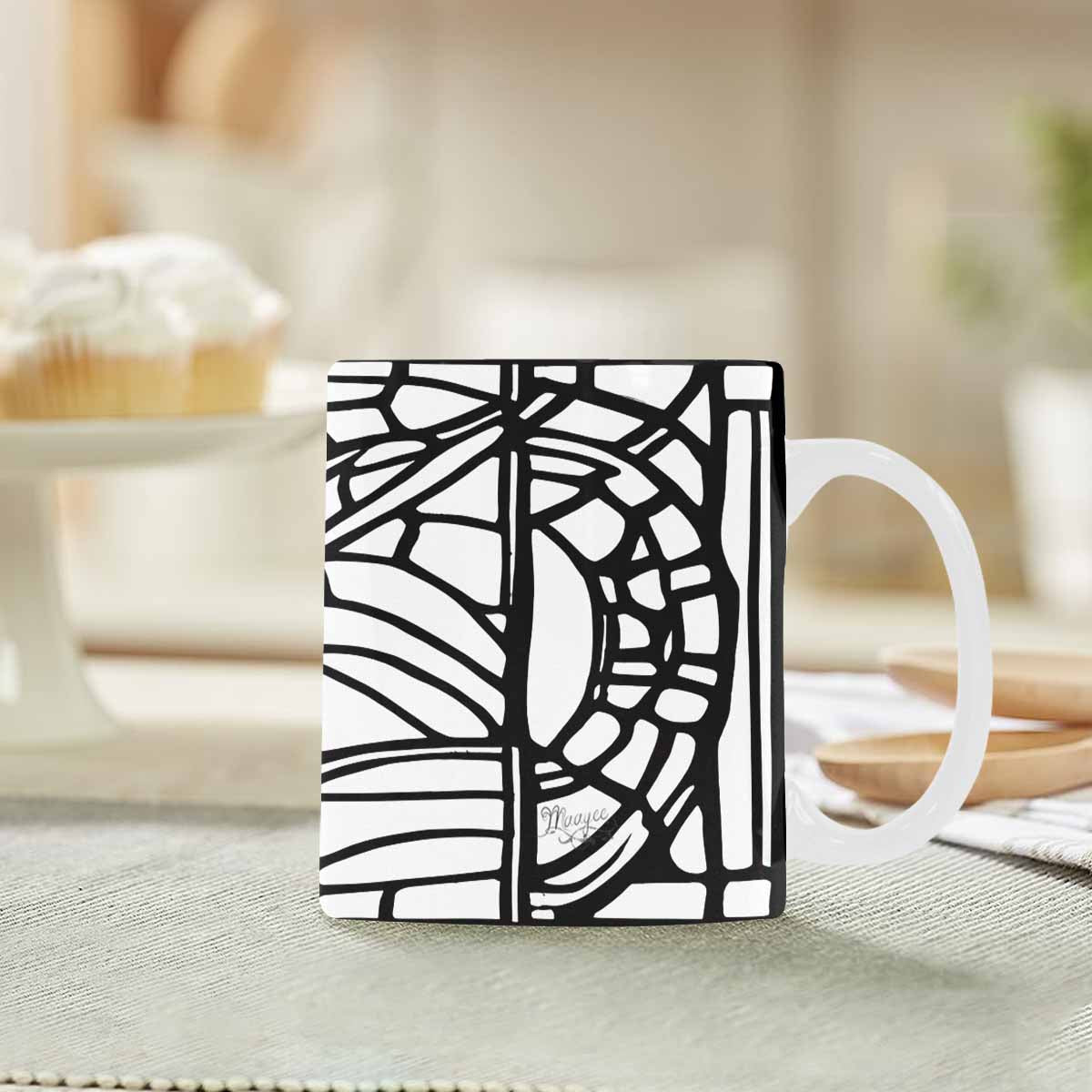 Quality Mug, coffee mug, tea cup, B & W Abstract, Set 1, design 53