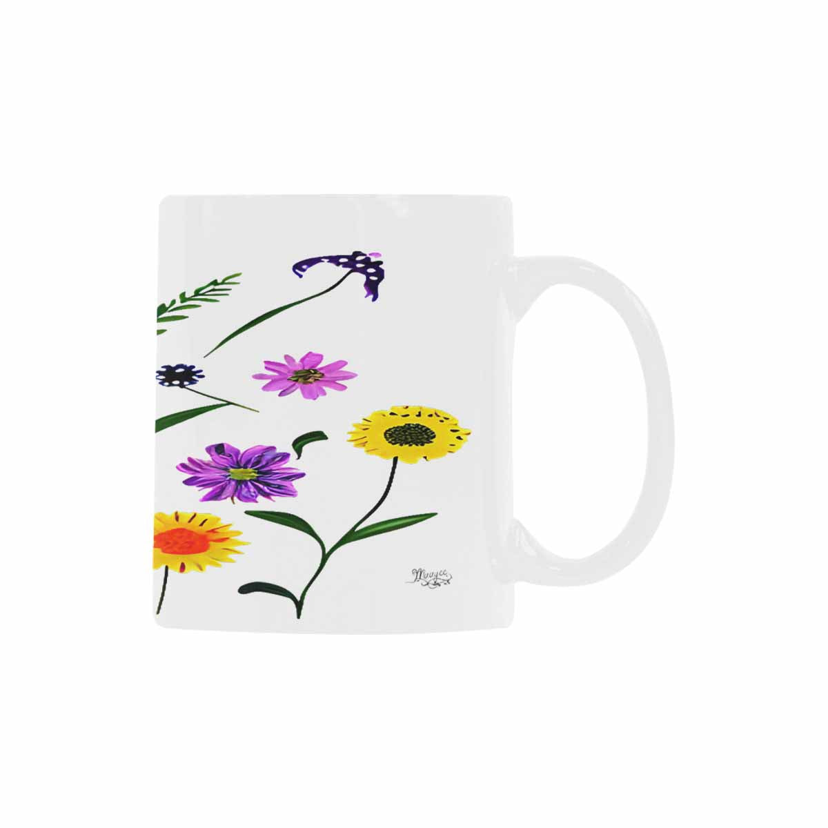 USA made Quality Mug, coffee mug, tea cup, Bright florals, Set 2, design 84