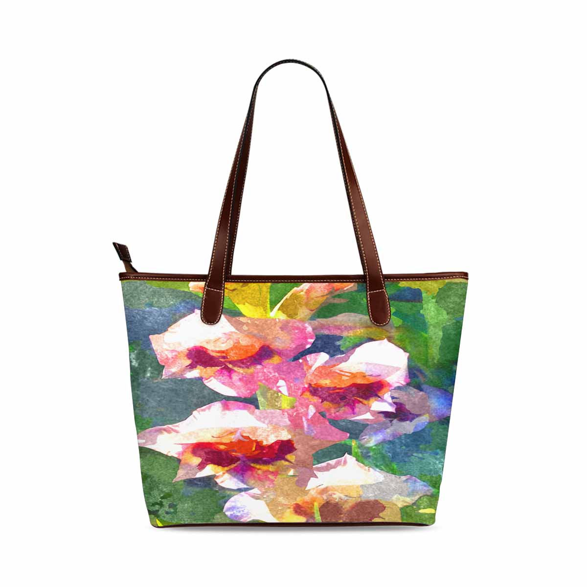 Classic Fabric handbag, watercolor floral, design 117