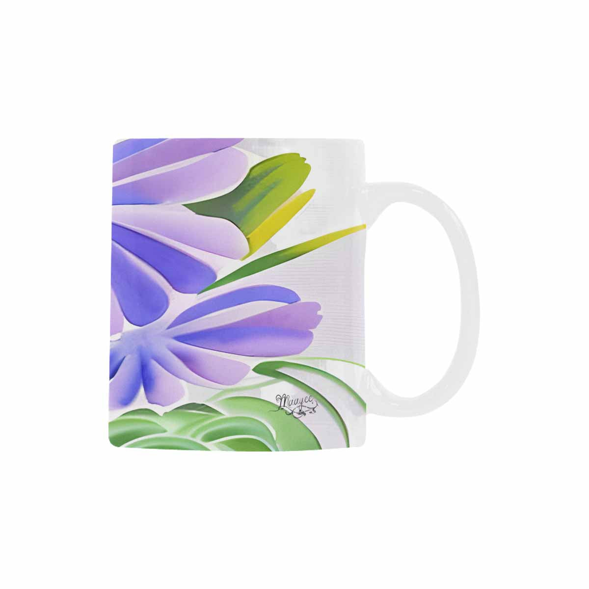 USA made Quality Mug, coffee mug, tea cup, Bright florals, Set 1A, Design 54