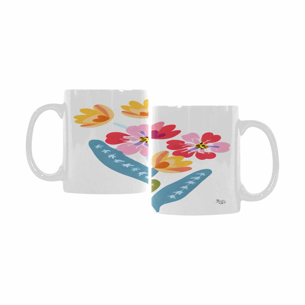 Quality Mug, coffee mug, tea cup, Bright florals, Set 2, design 51