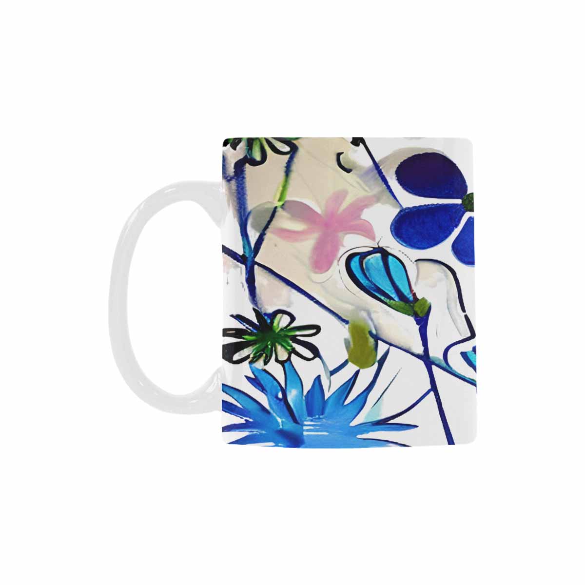 USA made Quality Mug, coffee mug, tea cup, Bright florals, Set 1A, Design 145