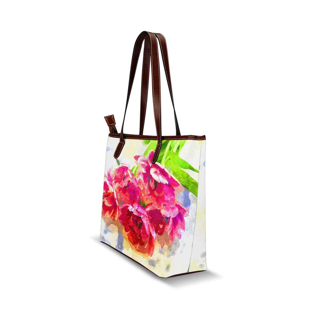 Classic Fabric handbag, watercolor floral, design 252