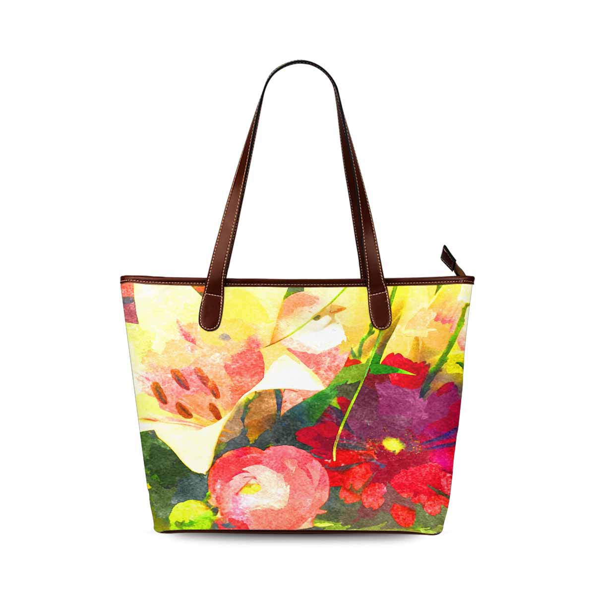 Classic Fabric handbag, watercolor floral, design 11