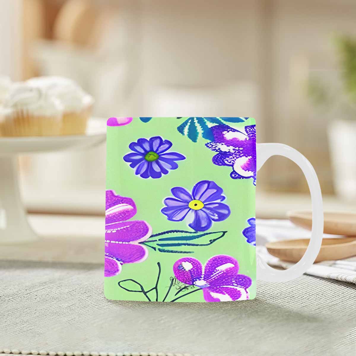 Quality Mug, coffee mug, tea cup, Bright florals, Set 1, Design 119