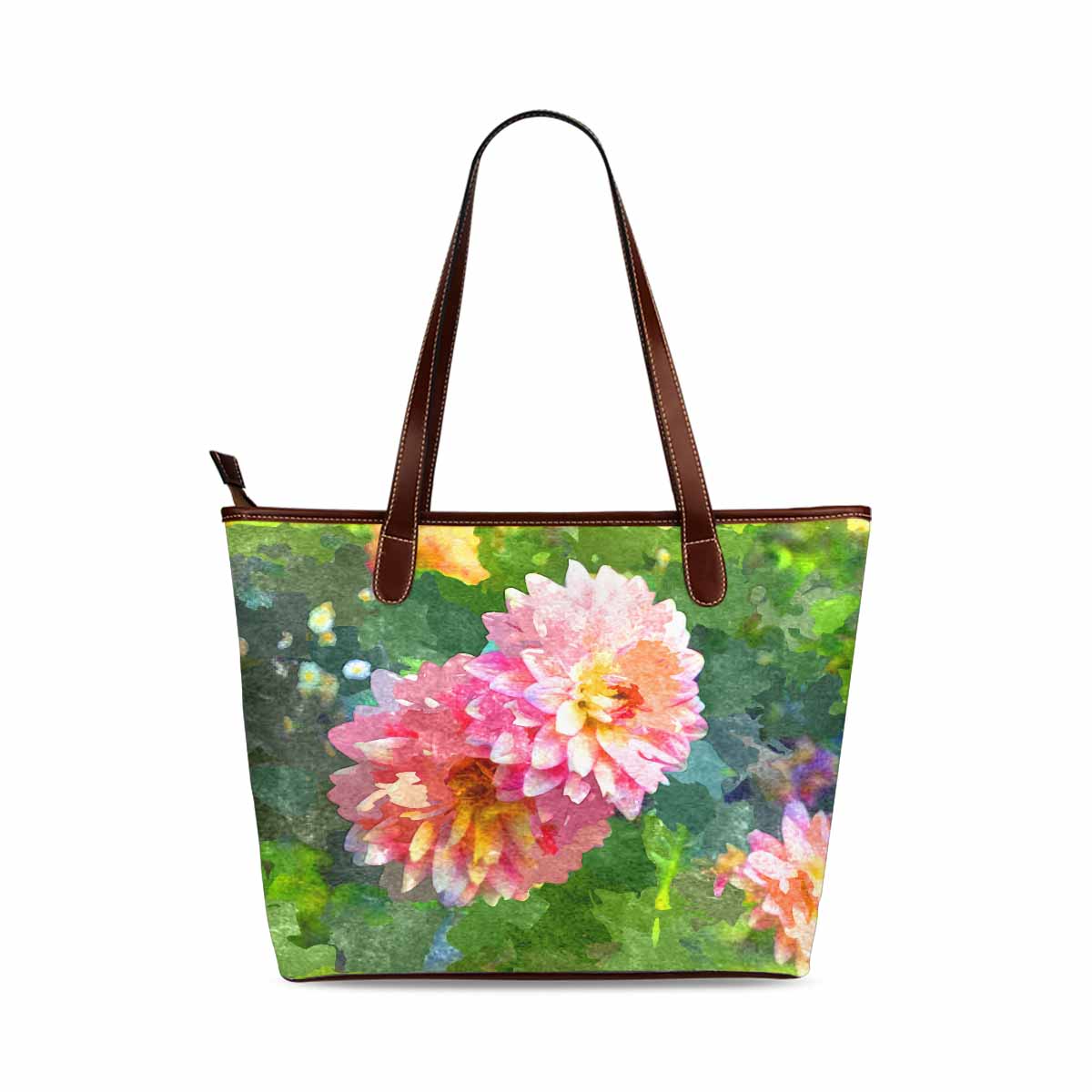 Classic Fabric handbag, watercolor floral, design 52