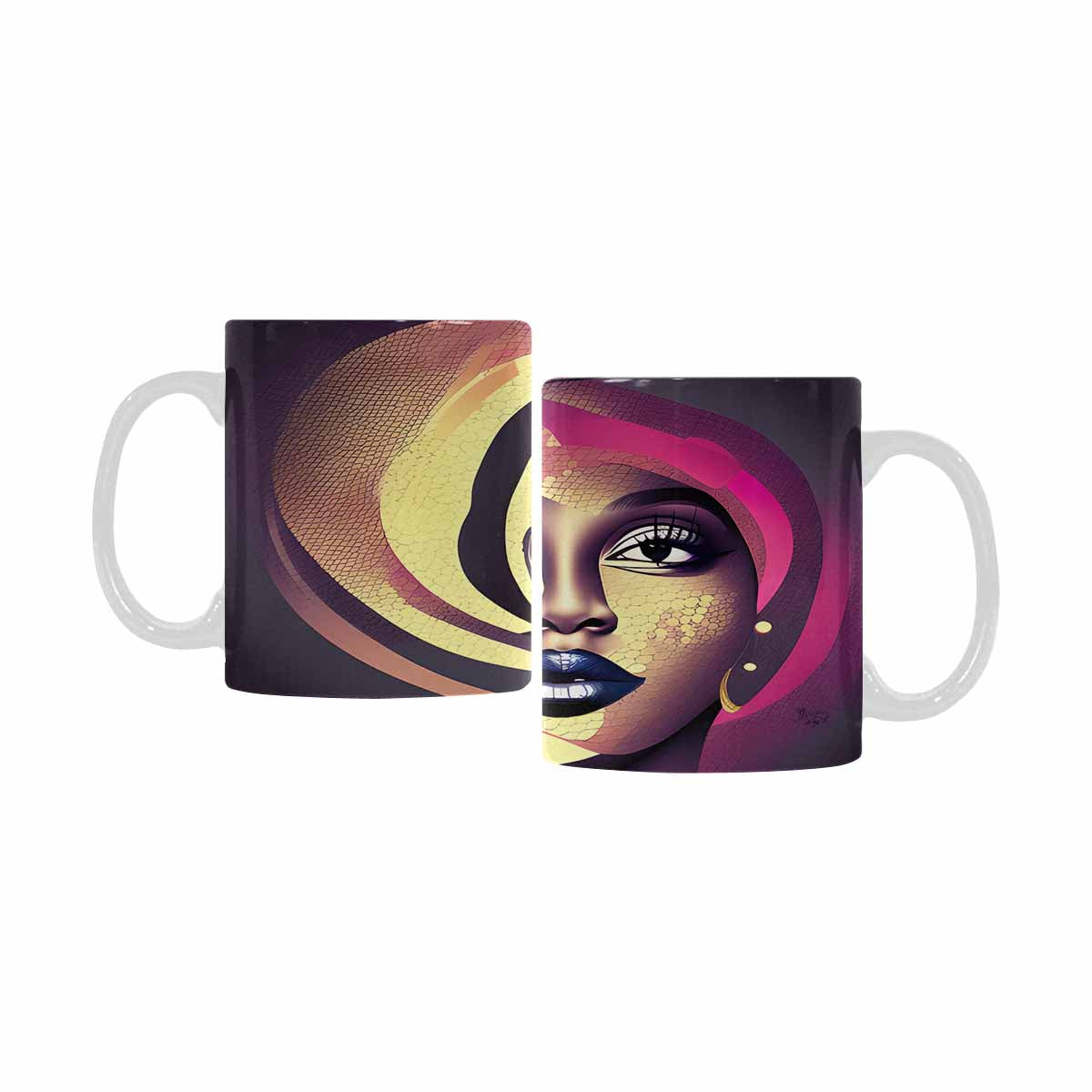 Quality Mug, coffee mug, tea cup, Black Faces, Set 1, design 74