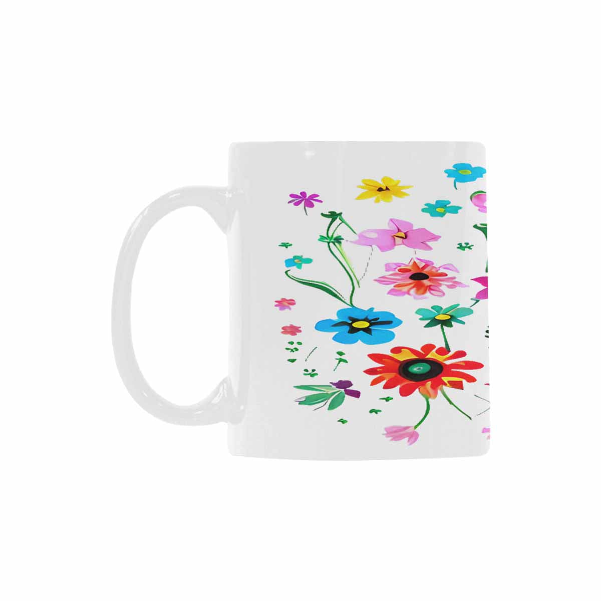 USA made Quality Mug, coffee mug, tea cup, Bright florals, Set 2, design 86