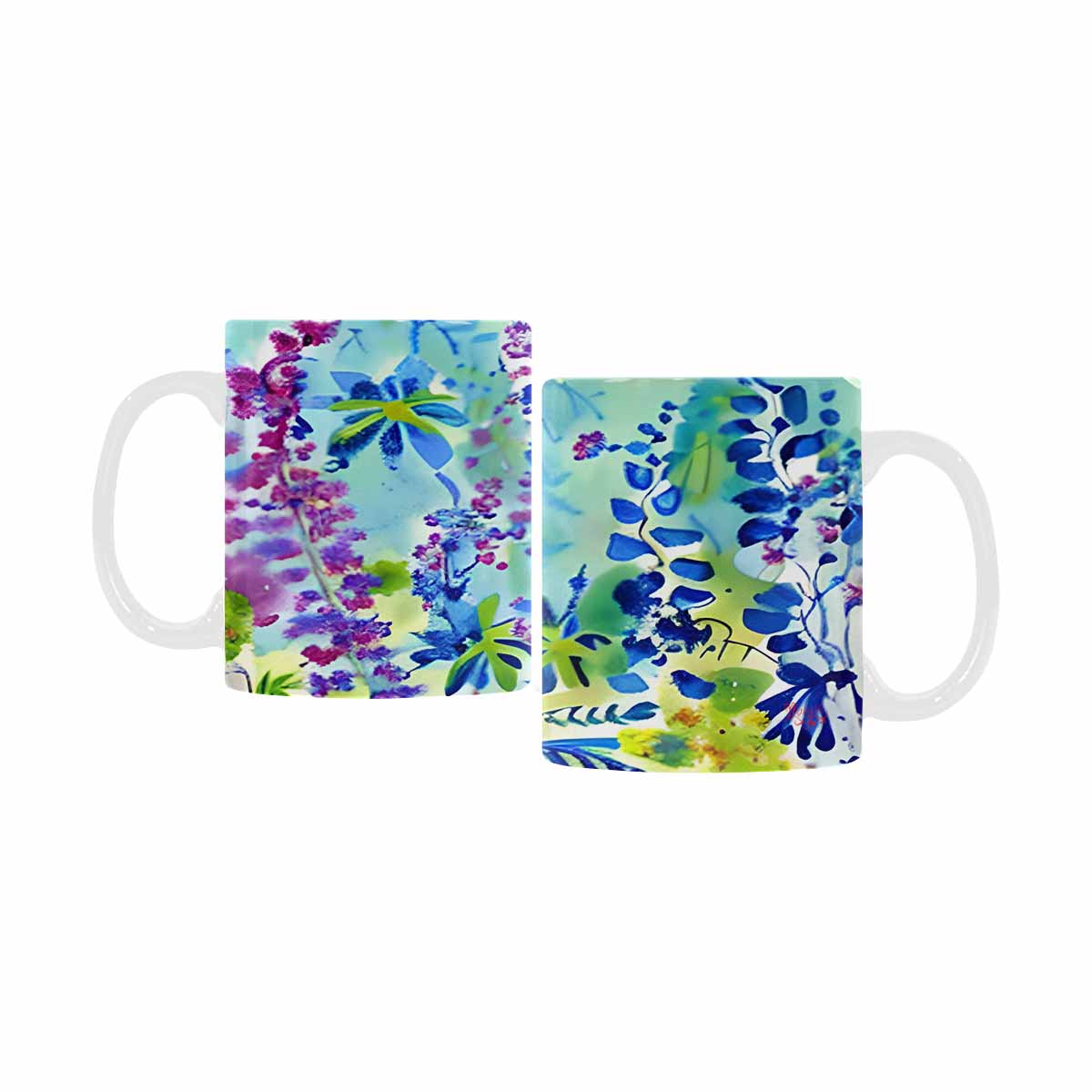 USA made Quality Mug, coffee mug, tea cup, Bright florals, Set 1, Design 33