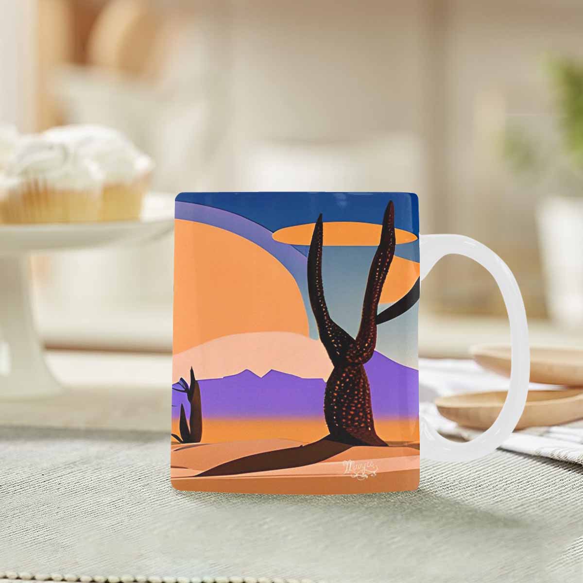 Coffee Mug, tea cup, desert scene, design 45