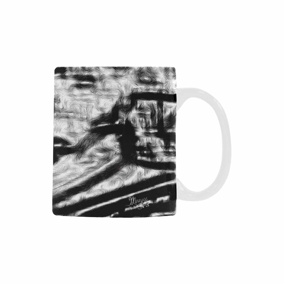 Quality Mug, coffee mug, tea cup, B & W Abstract, Set 1, design 5