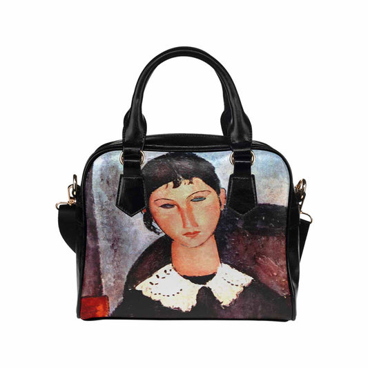 Shoulder PU Leather handbag, Modigliani design, choice of 2 colors, Elvira