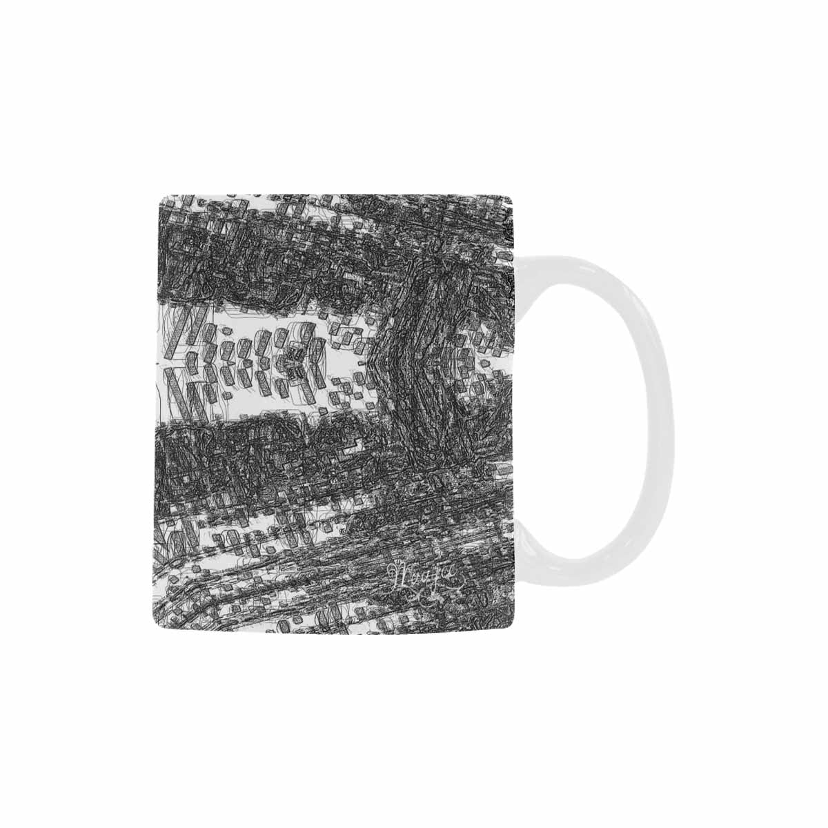 Quality Mug, coffee mug, tea cup, B & W Abstract, Set 1, design 67